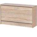 Finebuy - Schuhbank split mit Sitzfläche Schuhkipper Holz 80 x 47 x 24 cm, Flurbank klein geschlossen, Sitzbank schmal Flur mit Stauraum,