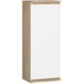 Abamihome - Showcase, Garderobe an der Wand hängen, 40 cm, matte, System ohne flüssige Sonoma / Weiße Eiche 3 Regale 1 Türen1