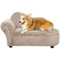 PawHut Hundesofa mit erhöhtem Design beige 80L x 40B x 46H cm