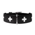 Halsband Swiss nickel Gr.32 Ökoleder schwarz/Nappa schwarz