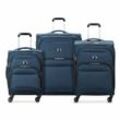 Delsey Paris Sky Max 2.0 4 Rollen Kofferset 3-teilig mit Dehnfalte blau