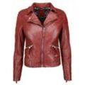 Lederjacke MUSTANG "31019271", Damen, Gr. S, rot (bordeaux), Obermaterial: 100% Lammleder / Futter: 100% Baumwolle / Ärmelfutter: 100% Polyester, Jacken