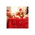 Deconovo Tischdecke Wasserabweisend Tischwsche Lotuseffekt Weihnachten Tischtuch Weihnachtstischdecke Weihnachtsdeko, 1 Stück,130x160 cm, Sterne