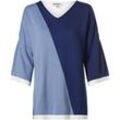 Viskose-Pullover, Muster blau, 40/42