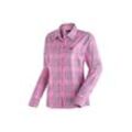 Maier Sports Funktionsbluse Nanni Damen Bluse, langarm Karobluse für Outdoor und Freizeit, rosa