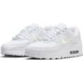 Sneaker NIKE SPORTSWEAR "WMNS AIR MAX 90" Gr. 36,5, weiß (white, metallic silver, blue joy) Schuhe