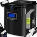 Kesser - Eiswürfelbereiter Eiswürfelmaschine Edelstahl 150W Ice Maker 12 kg 24 h 3 Würfelgrößen Zubereitung in 6 min 2.2 Liter Wassertank Schwarz