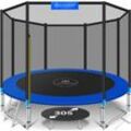 Kesser - Trampolin tüv Rheinland gs Zertifiziert Komplettset mit Sicherheitsnetz Leiter Randabdeckung & Zubehör Kindertrampolin Gartentrampolin Blau