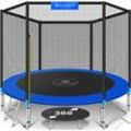 Kesser - Trampolin tüv Rheinland gs Zertifiziert Komplettset mit Sicherheitsnetz Leiter Randabdeckung & Zubehör Kindertrampolin Gartentrampolin Blau