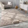 Teppich Wohnzimmer Kunstfell Plüsch Hochflor Shaggy Weich Verschied. Farben 120x170 cm, Beige - Paco Home