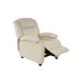 Fernsehsessel Relaxsessel Liege Sessel Glasgow, Kunstleder creme