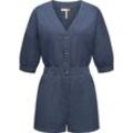 Ragwear Jumpsuit Ipsie schicker, kurzer Damen Overall in Military-Look, blau