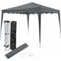 Faltpavillon Vivara 3x3 m – Pop-up Pavillon höhenverstellbar, UV50+ & wasserabweisend – Gartenzelt mit Tasche – Partyzelt für Garten – grau - Juskys