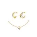 Crystal Galaxy Hoops Set Gold