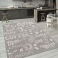 Outdoor Teppich Wetterfest Balkon Küche Modernes Muster Mit Schriftzug 160x220 cm, Grau 2 - Paco Home