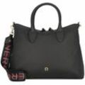 AIGNER Zita Handtasche Leder 36 cm black