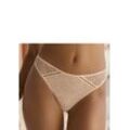 LASCANA String beige Gr. 36/38 für Damen. Mit Schmuckelement, Bänder, Spitze. Körpernah