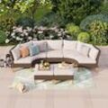 Phivilla - Rattan Garten Loungemöbel Set für 5-7 Personen Gartensofa Balkonmöbel Sitzgruppe Terrasse Outdoor Balkon Sofa Sessel Hocker Ottomane mit