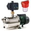 DAB EuroInox 40/80 M + Control-D + Schlauch 7 m - Hauswasserwerk - 7.200 L/Std. - 1480W - Förderhöhe 59 m - Rostfreier Stahl - Komplettes Startpaket