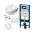 GEBERIT Tiefspül-WC GEBERIT-AL5509-SET, Geberit Wand Hänge WC Toilette Softclose-Deckel Vorwandelement, weiß