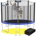 Trampolin Outdoor 'Salto Plus' - Komplett-Set für Kinder, usa Sprungtuch, Netz, Randpolster, Leiter Blau ø 244 cm - Kinetic Sports