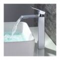 Homelody - Badarmatur wasserfall Wasserhahn Bad hoch Waschtischarmatur Waschbeckenarmatur Einhandmischer Bad Armatur Mischbatterie Bad Chrom