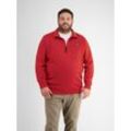 Sweatshirt LERROS "LERROS Sweat-Troyer mit Steppnähten" Gr. 4XL, rot (ruby red) Herren Sweatshirts