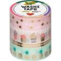 folia Washi Tape HOTFOIL Deko-Klebeband matt 15,0 mm x 5,0 m 4 Rollen