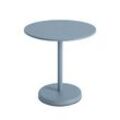 Muuto - Linear Steel Bistrotisch Outdoor, Ø 70 x H 73 cm, hellblau