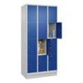 CP Schließfachschrank Classic PLUS enzianblau, lichtgrau 080020-304 S10003, 4 Schließfächer 90,0 x 50,0 x 185,0 cm