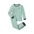 Interlock-Pyjama aus Bio-Baumwolle - Weiss/Gestreift - Kinder - Gr.: 110/116