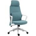 Bürostuhl Massagesessel Chefsessel mit Massagefunktion höhenverstellbarer Drehstuhl ergonomischer Gamingstuhl massage Nylon Blau 62 x 60 x 114-122 cm