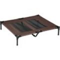 Pawhut - Hundeliege outdoor Schlafplatz Hundebett Hundesofa Haustierbett Katzenbett Kaffee-Braun 92 x 76 x 18 cm