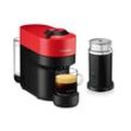 Nespresso VERTUO Pop Spicy Red & Aeroccino 3 schwarz Vertuo Kaffeemaschine