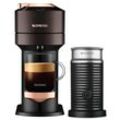 Nespresso VERTUO Next Premium Rich Brown + Aeroccino 3 schwarz Vertuo Kaffeemaschine