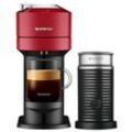 Nespresso VERTUO Next Cherry Red & Aeroccino 3 schwarz Vertuo Kaffeemaschine