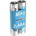 Akku aaa Micro 800 mAh 1,2V NiMH 2 Stück, wiederaufladbar mit maxE - Ansmann