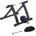 Rollentrainer Fahrradtrainer Heimtrainer Magnetbremse 26-28/700C Stahl Schwarz - Schwarz - Homcom