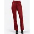 5-Pocket-Jeans INSPIRATIONEN, Damen, Gr. 19, Kurzgrößen, rot (dunkelrot), 56% Baumwolle, 19% Polyester, 14% Lyocell, 10% Viskose, 1% Elasthan, unifarben, lang, Jeans