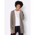 Strickjacke CASUAL LOOKS Gr. 48, grau (taupe) Damen Strickjacken