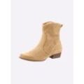 Stiefelette HEINE, Damen, Gr. 35, beige (sand), Leder, Veloursleder, modisch, Schuhe Ankleboots Cowboy-Stiefelette