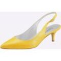 Slingpumps HEINE, Damen, Gr. 35, gelb, Nubukleder, Glattleder, Leder, feminin, Schuhe