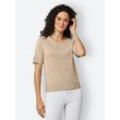 Strickpullover CREATION L PREMIUM "Baumwoll-Pullover", Damen, Gr. 40, beige, 100% Baumwolle, unifarben, Langarm, Pullover