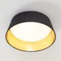 Schwarz-goldene Textil-Deckenlampe Ponts m. LEDs