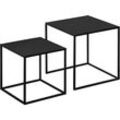 Homcom - 2er-Set Couchtisch Beistelltisch Kaffeetisch Sofatisch für Wohnzimmer aus Stahlgestell Modern Eckig Belastbar bis 10 kg Schwarz 40 x 40 x 40