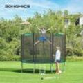 Songmics - Trampolin ø 366 cm, tüv Rheinland GS-Zertifikat, rundes Gartentrampolin mit Sicherheitsnetz, mit Leiter und gepolsterten Stangen,