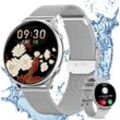 Powerwill Fitness Tracker Uhr für Damen Herren mit Telefonfunktion Smartwatch Watch (mit Wechselarmband aus Silikon cm/1