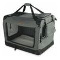 VOUNOT Hundebox faltbar, Hundetransportbox robust für Katze & Hunde 50x35x36 cm S Grau