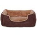 Lionto - Hundebett, Hundekissen, Hundekörbchen mit Wendekissen, Größe (s) 50x37 cm Farbe beige/braun - beige