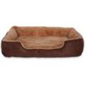 Lionto - Hundebett, Hundekissen, Hundekörbchen mit Wendekissen, Größe (xl) 90x70 cm Farbe beige/braun - beige